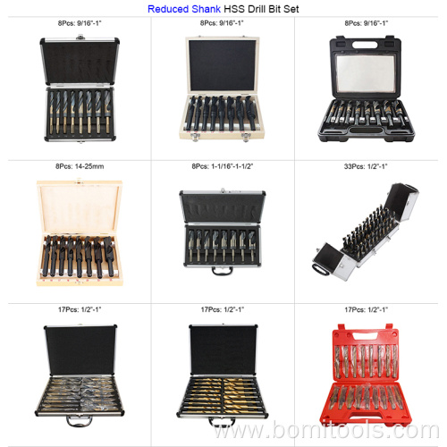 HSS Reduced Shank Black Drill Bit set